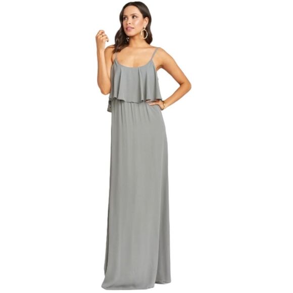Show Me Your Mumu Caitlin Formal Maxi Soft Charcoal‎ Bridesmaid Dress Size Small - Picture 4 of 6